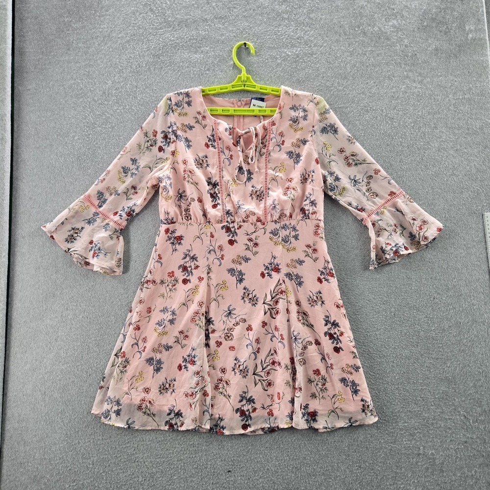 Disney Beauty And The Beast Women Dress L Pink Floral Fit & Flare